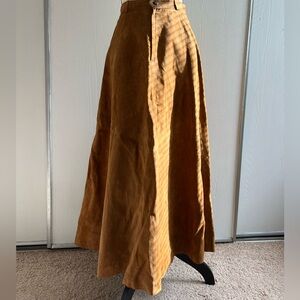 ET VOUS Vintage genuine leather A-line suede skirt, made in Korea, no size